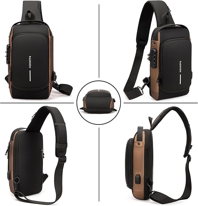 Waterproof Multipurpose Sling Bag with USB Charging Port