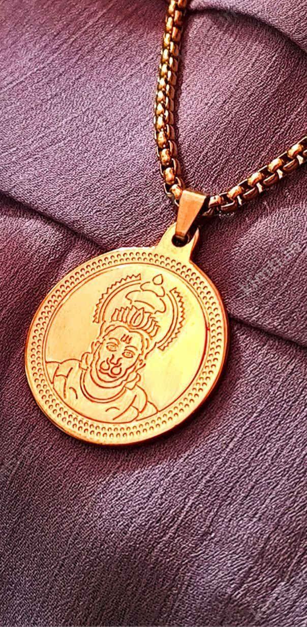 Gold Plated Lord Hanuman Locket With Chain