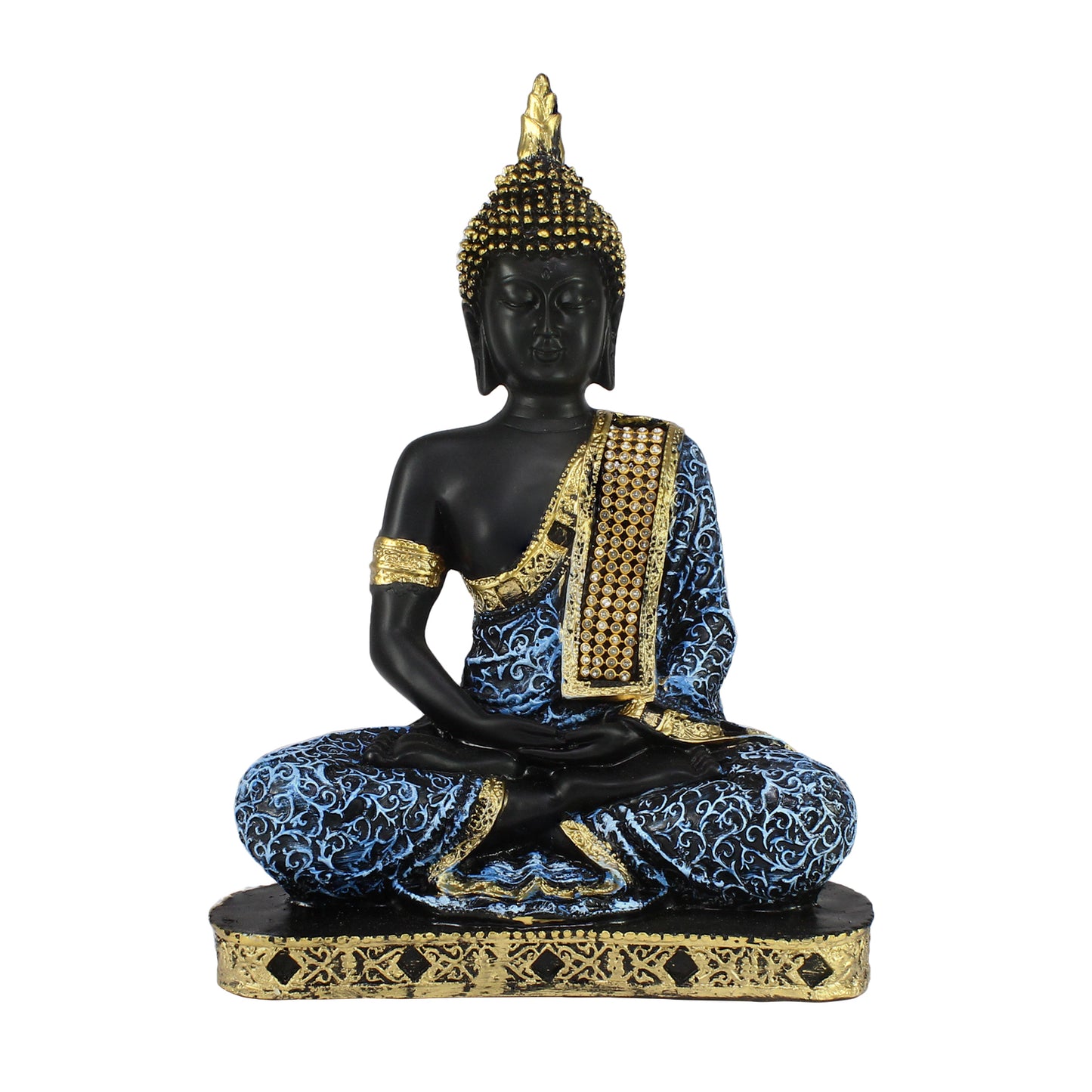 eCraftIndia Blue Meditating Buddha Decorative Showpiece - 24 cm