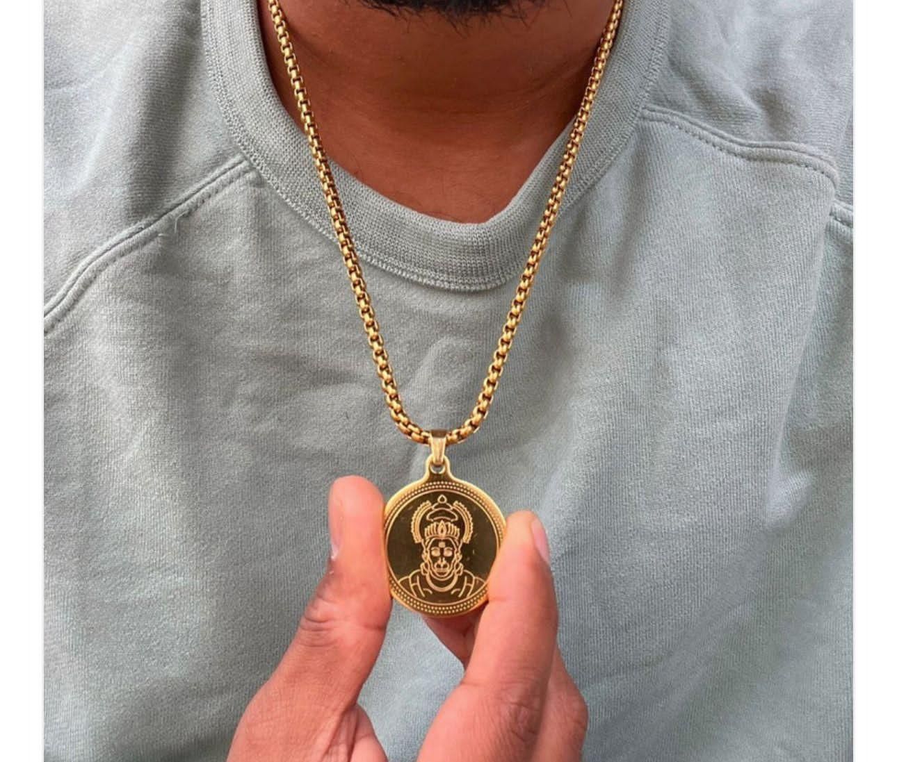 Gold Plated Lord Hanuman Locket With Chain