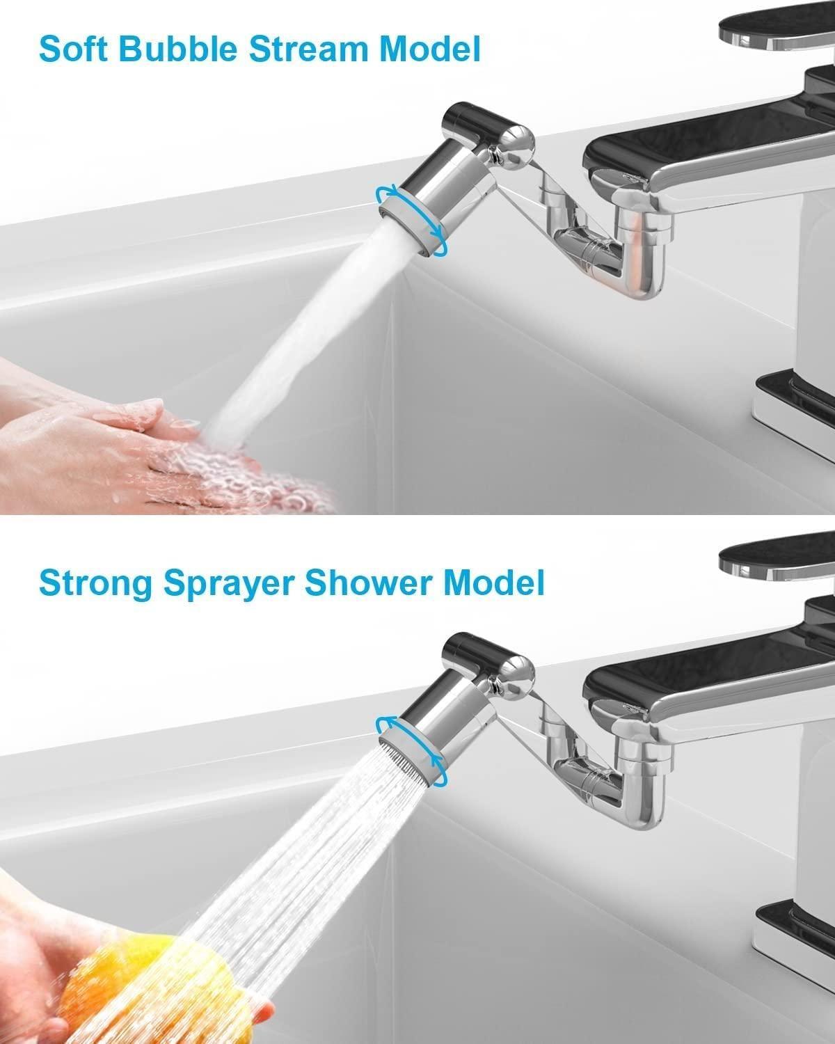 Rotating Faucet Extender Aerator, with 2 Water Outlet Modes, Sink Sprayer