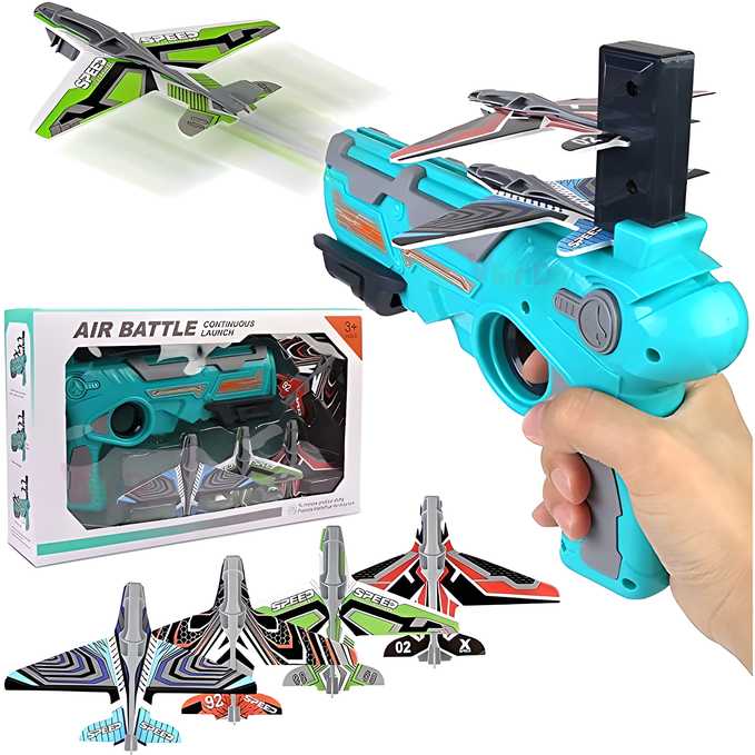 Airplane Launcher Toy Gun with Foam Glider