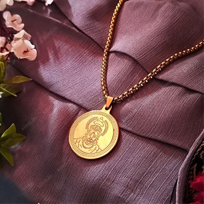 Gold Plated Lord Hanuman Locket With Chain