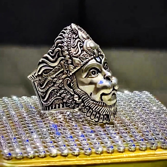 Hanuman Ring Sterling Silver |Evil Eye Protection